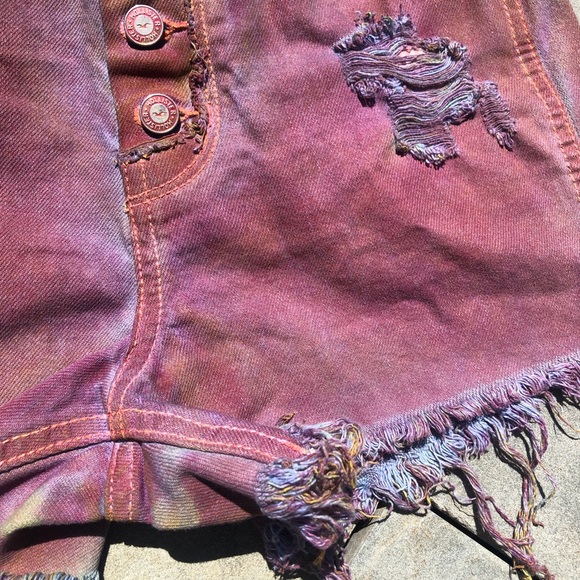 Reworked Upcycled High Rise Denim Short Shorts - Picture 7 of 7